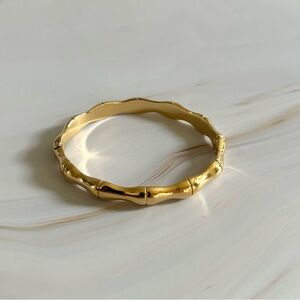 18K Gold stainless steel Bamboo-Style Women's Bangle Bracelet